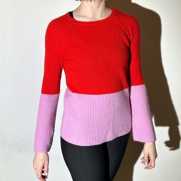 Ann Taylor Cashmere Sweater. Valentines pink and red